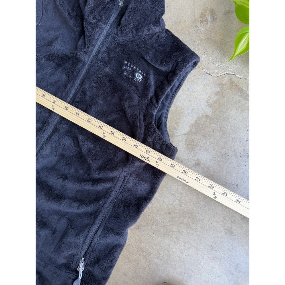 Mountain Hardwear Black Soft Fleece Full Zip Vest Granola Girl Cabincore Medium - Picture 7 of 8